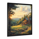 Green And Brown Golf Course With Cozy Lodge I - Golf Canvas Wall Art