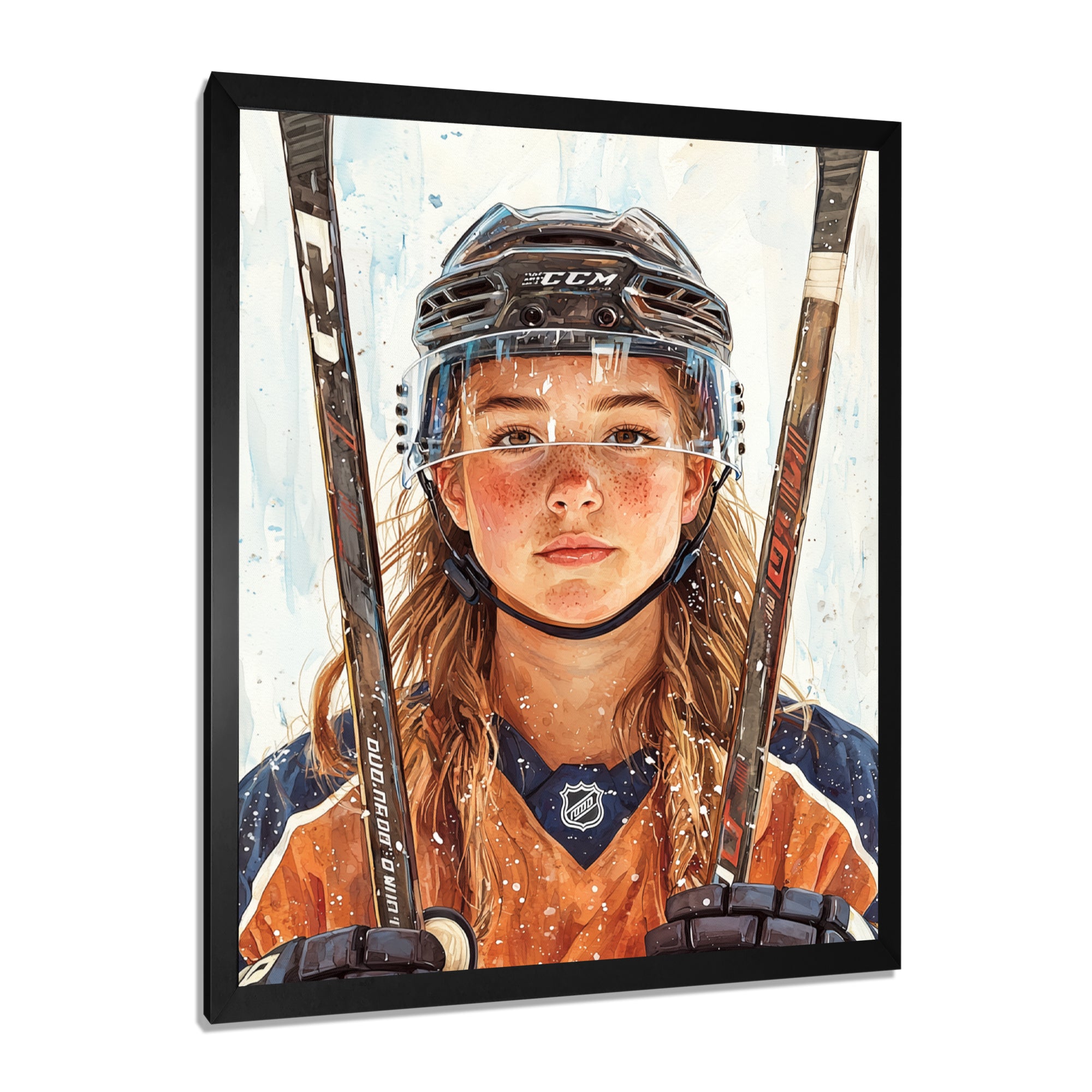 A Young Female Hockey Player - Sport Hockey Canvas Wall Art
