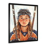 A Young Female Hockey Player - Sport Hockey Canvas Wall Art