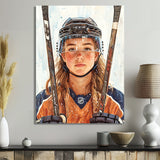 A Young Female Hockey Player - Sport Hockey Canvas Wall Art