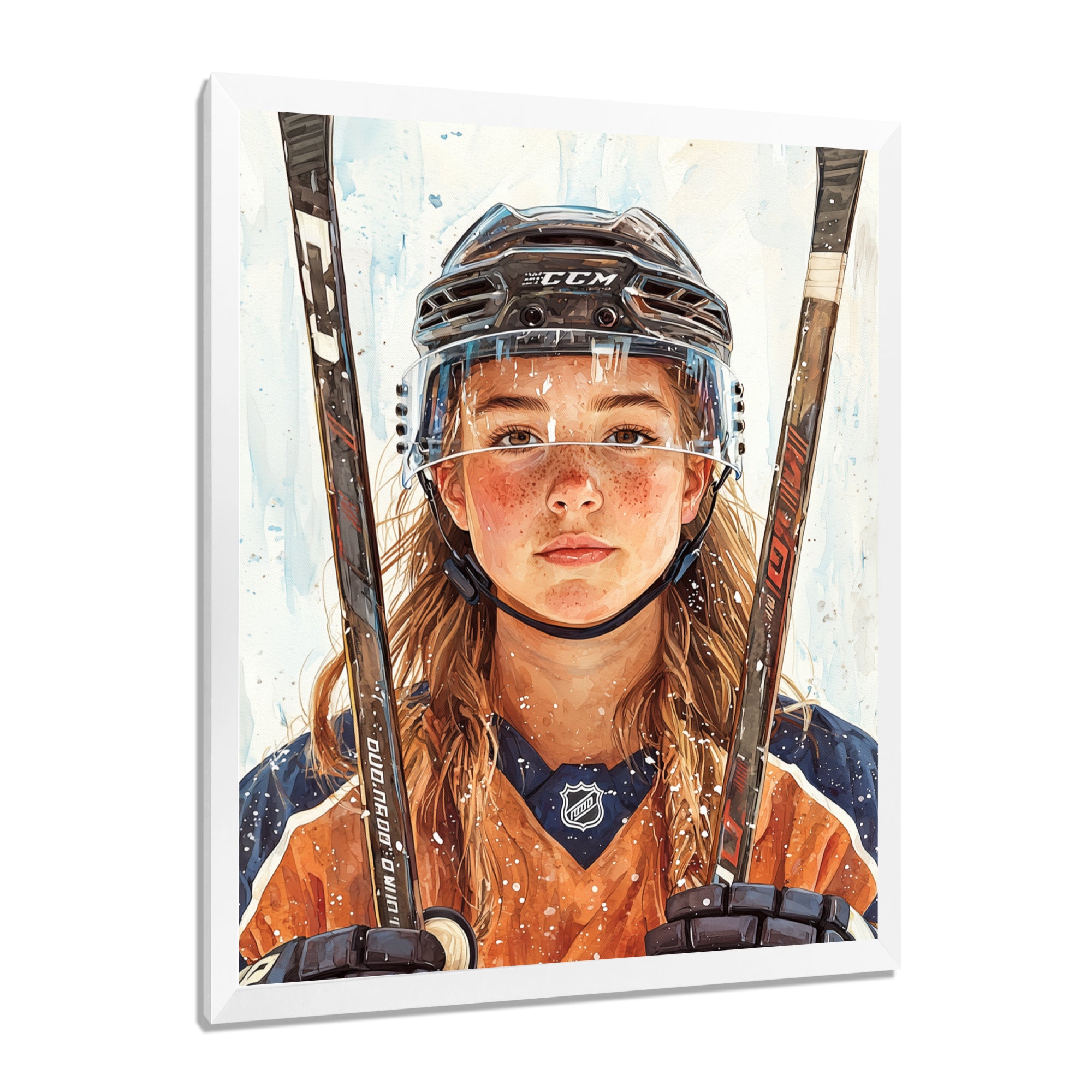 A Young Female Hockey Player - Sport Hockey Canvas Wall Art