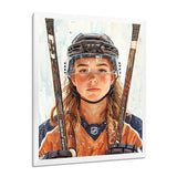 A Young Female Hockey Player - Sport Hockey Canvas Wall Art