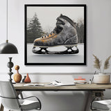 Hockey Skates In Grey And Orange Tones I - Sport Hockey Canvas Wall Art