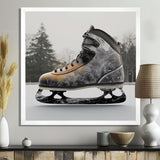 Hockey Skates In Grey And Orange Tones I - Sport Hockey Canvas Wall Art