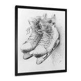 Hockey Skates In Grey - Sport Hockey Canvas Wall Art