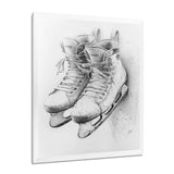 Hockey Skates In Grey - Sport Hockey Canvas Wall Art