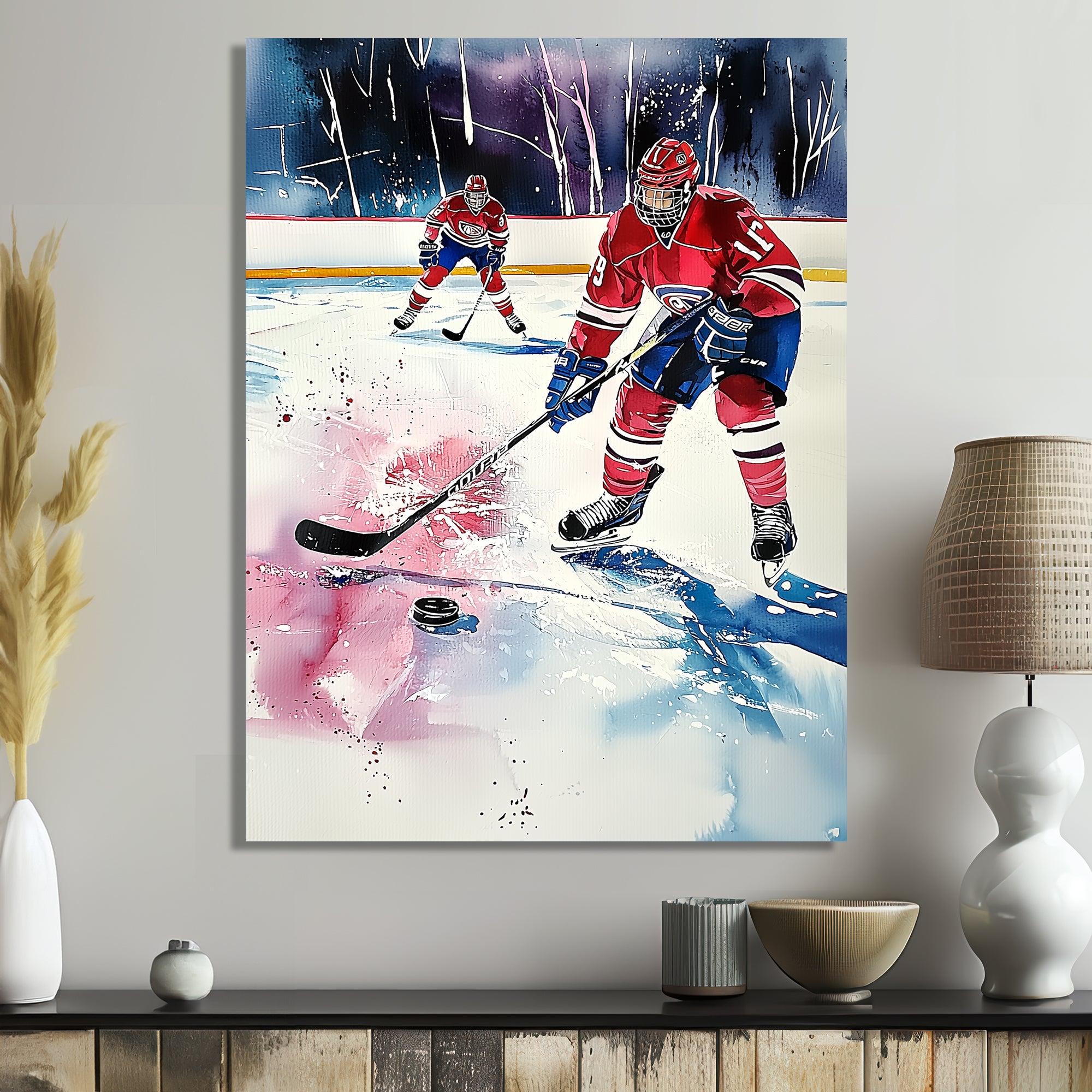 Hockey Players In Montreal - Sport Hockey Canvas Wall Art