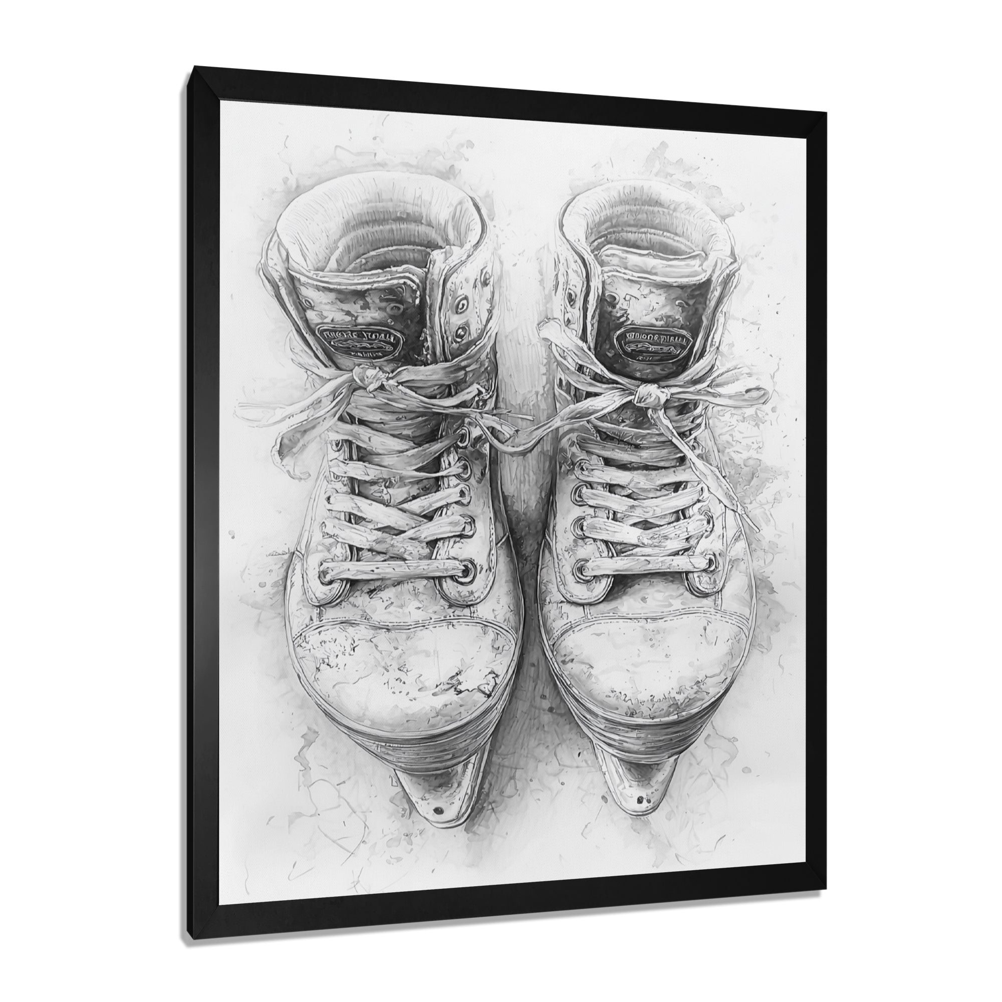 Hockey Skates In Grey And Tones - Sport Hockey Canvas Wall Art