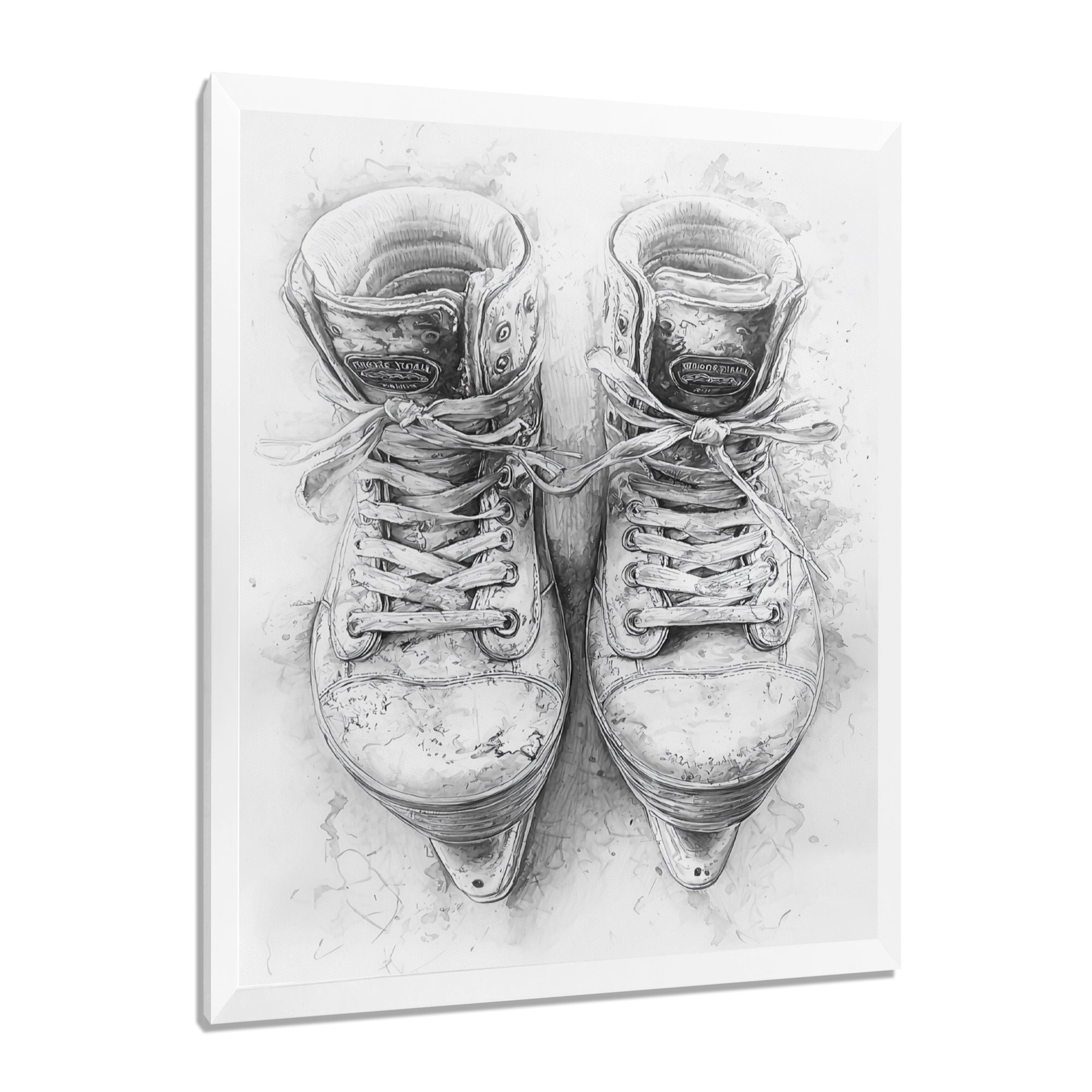 Hockey Skates In Grey And Tones - Sport Hockey Canvas Wall Art