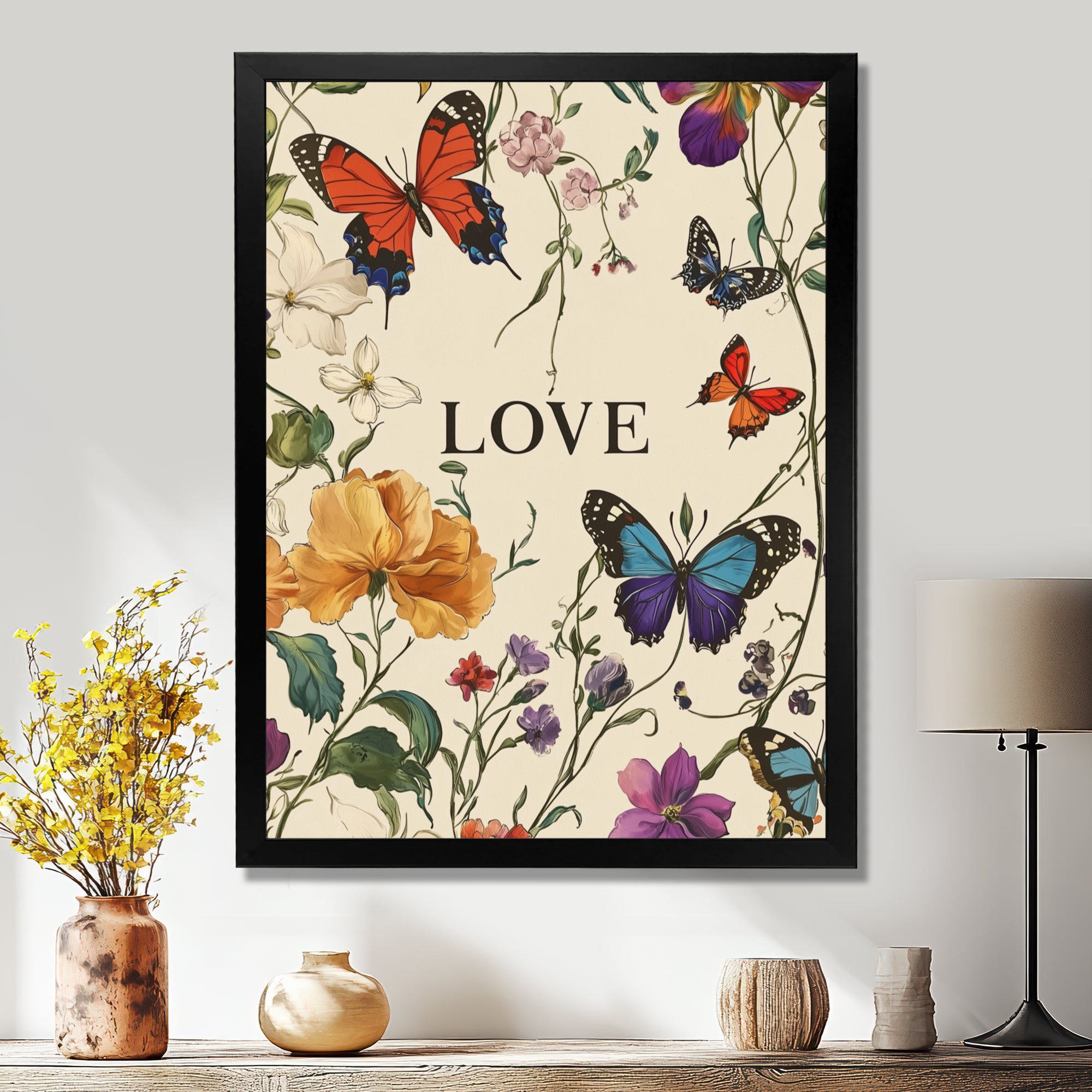 Love Butterflies In Blue And Orange Tones - Butterfly Wall Art Prints
