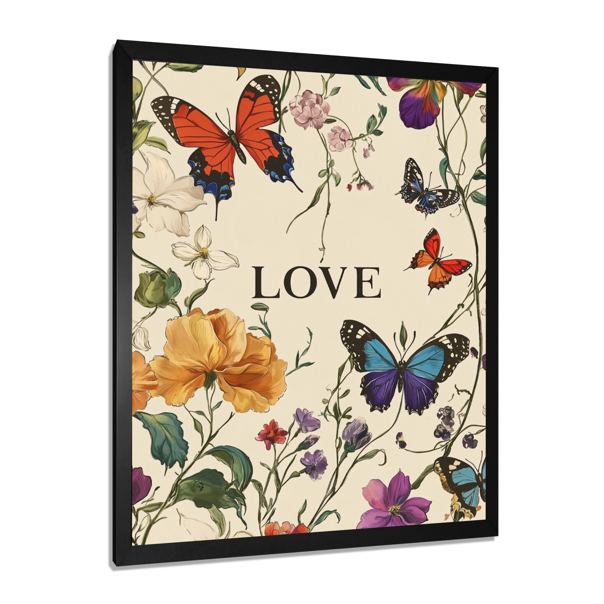 Love Butterflies In Blue And Orange Tones - Butterfly Wall Art Prints