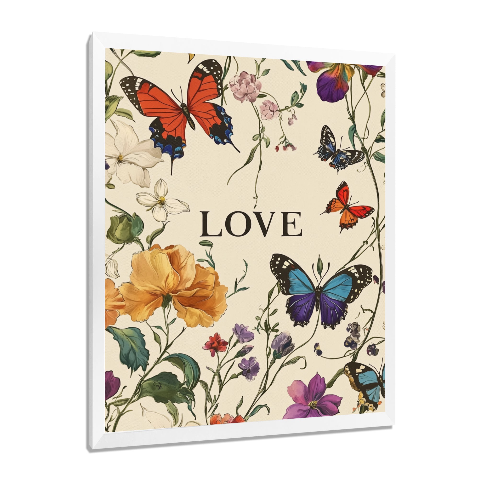 Love Butterflies In Blue And Orange Tones - Butterfly Wall Art Prints