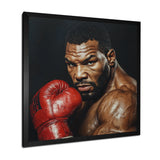 Red Mike Tyson Boxing Gloves Up Portrait - Sport Boxing Canvas Wall Art