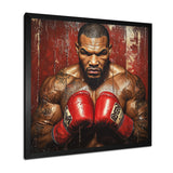 Red Mike Tyson Boxing Gloves Up - Sport Boxing Canvas Wall Art