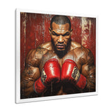 Red Mike Tyson Boxing Gloves Up - Sport Boxing Canvas Wall Art