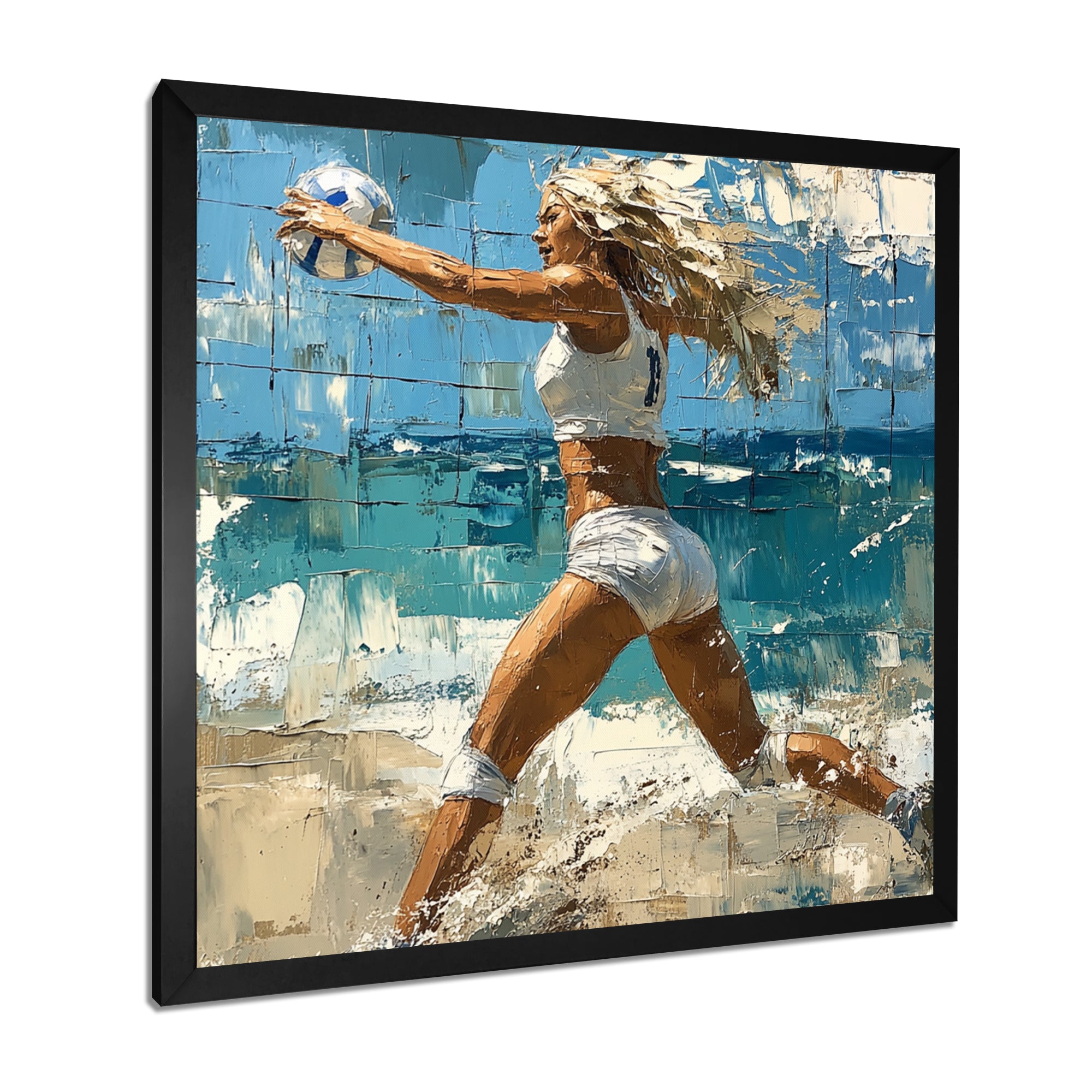 Volleyball Player Serving The Ball I - Volleyball Canvas Wall Art