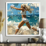 Volleyball Player Serving The Ball I - Volleyball Canvas Wall Art