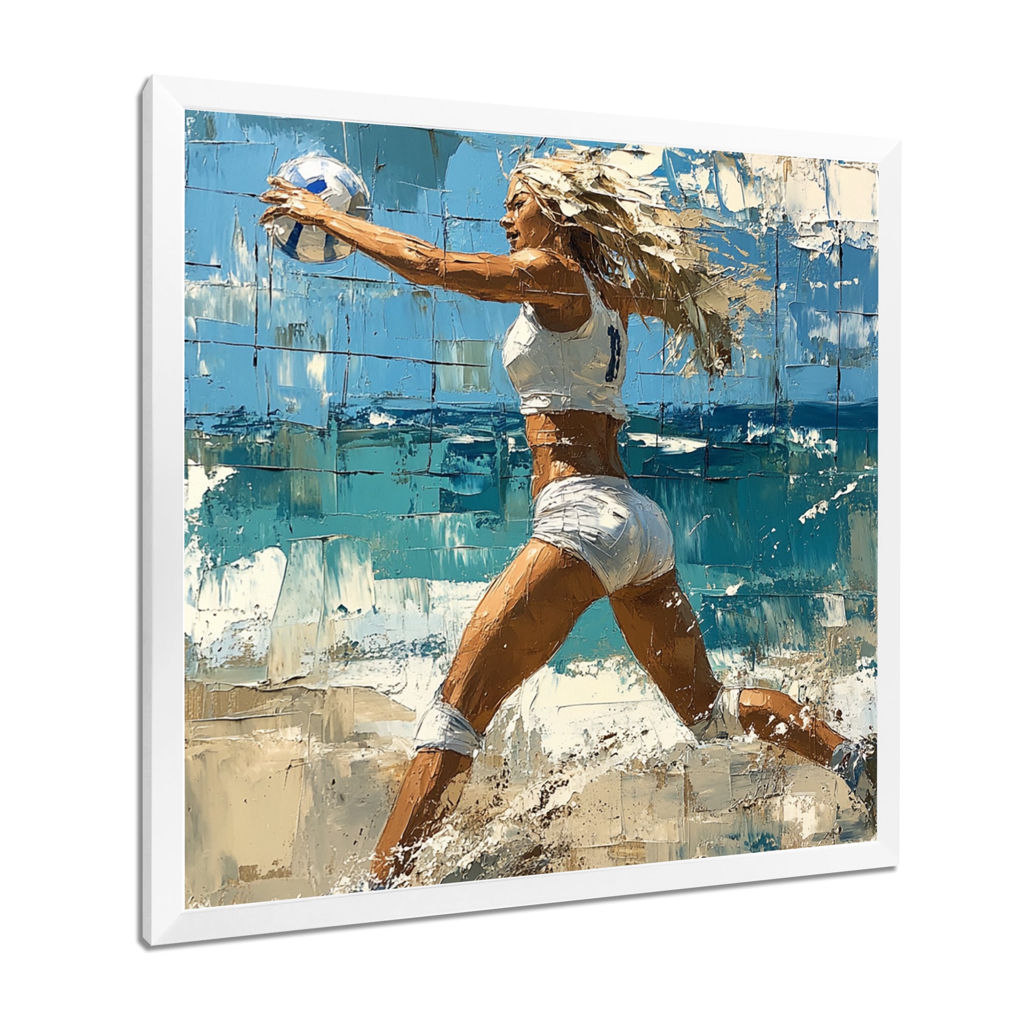 Volleyball Player Serving The Ball I - Volleyball Canvas Wall Art