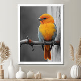 Yellow Chickadee's Bird House Branch - Bird House Home Decor Art