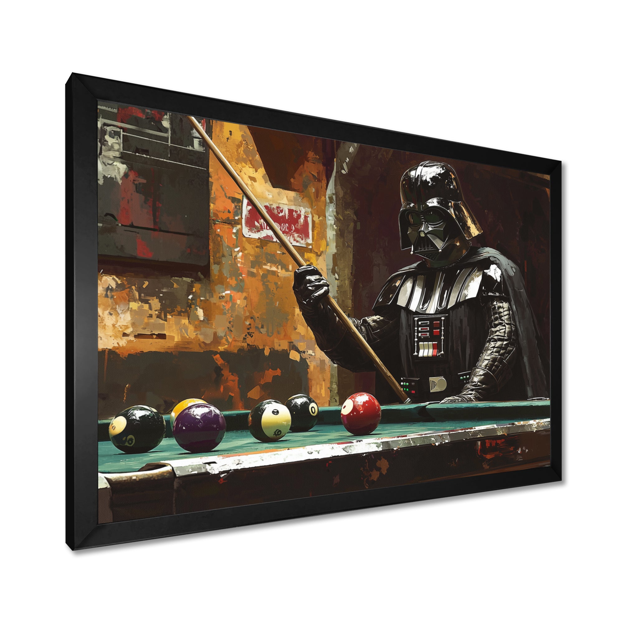 Dark Vader Playing Billiards I - Billiards Canvas Wall Art