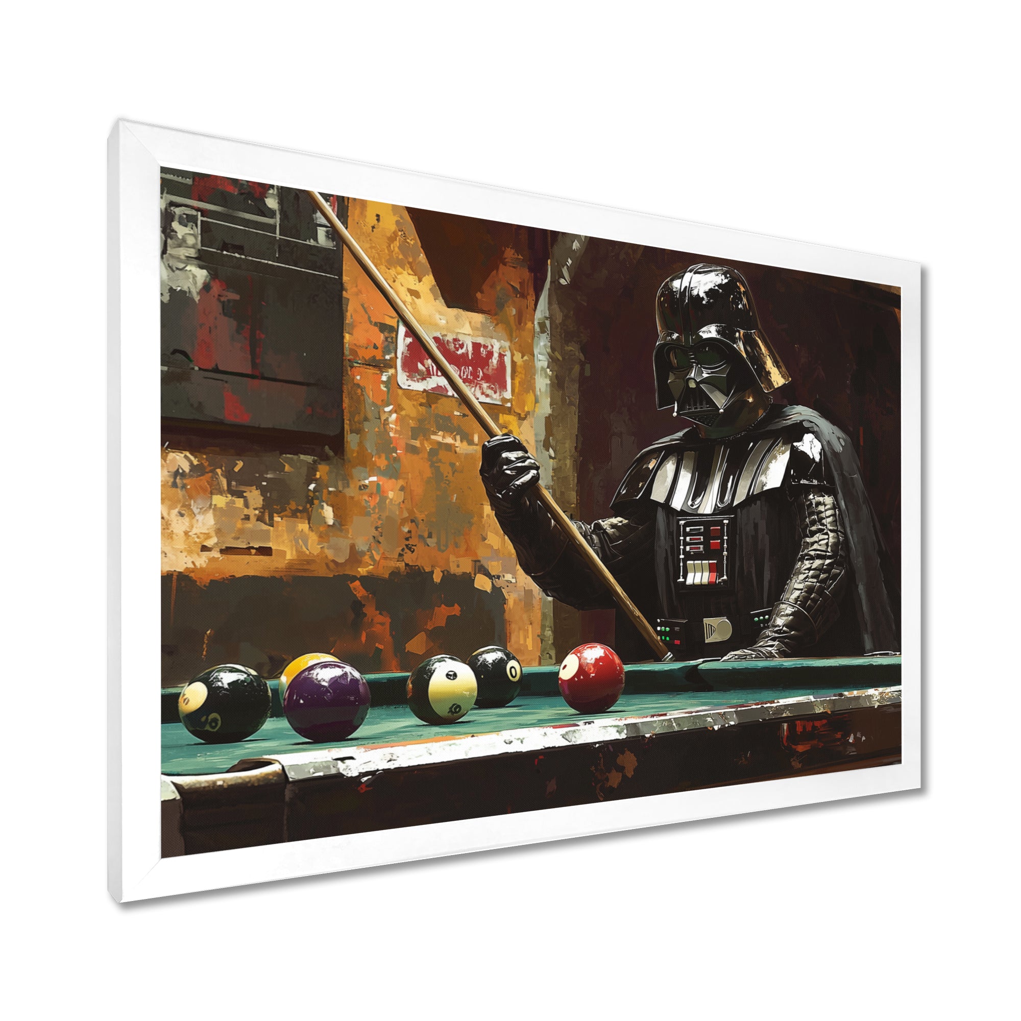 Dark Vader Playing Billiards I - Billiards Canvas Wall Art