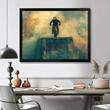 Green Freestyle BMX Bike Tricks - Cycling Canvas Wall Art