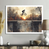 Black Street BMX Bike Tricks - Cycling Canvas Wall Art