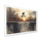 Black Street BMX Bike Tricks - Cycling Canvas Wall Art