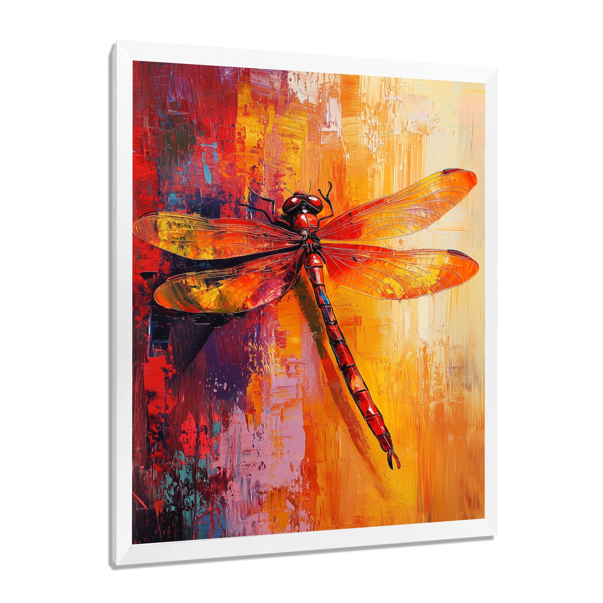 Red Yellow Dragonfly's Breath - Dragonfly Wall Decor