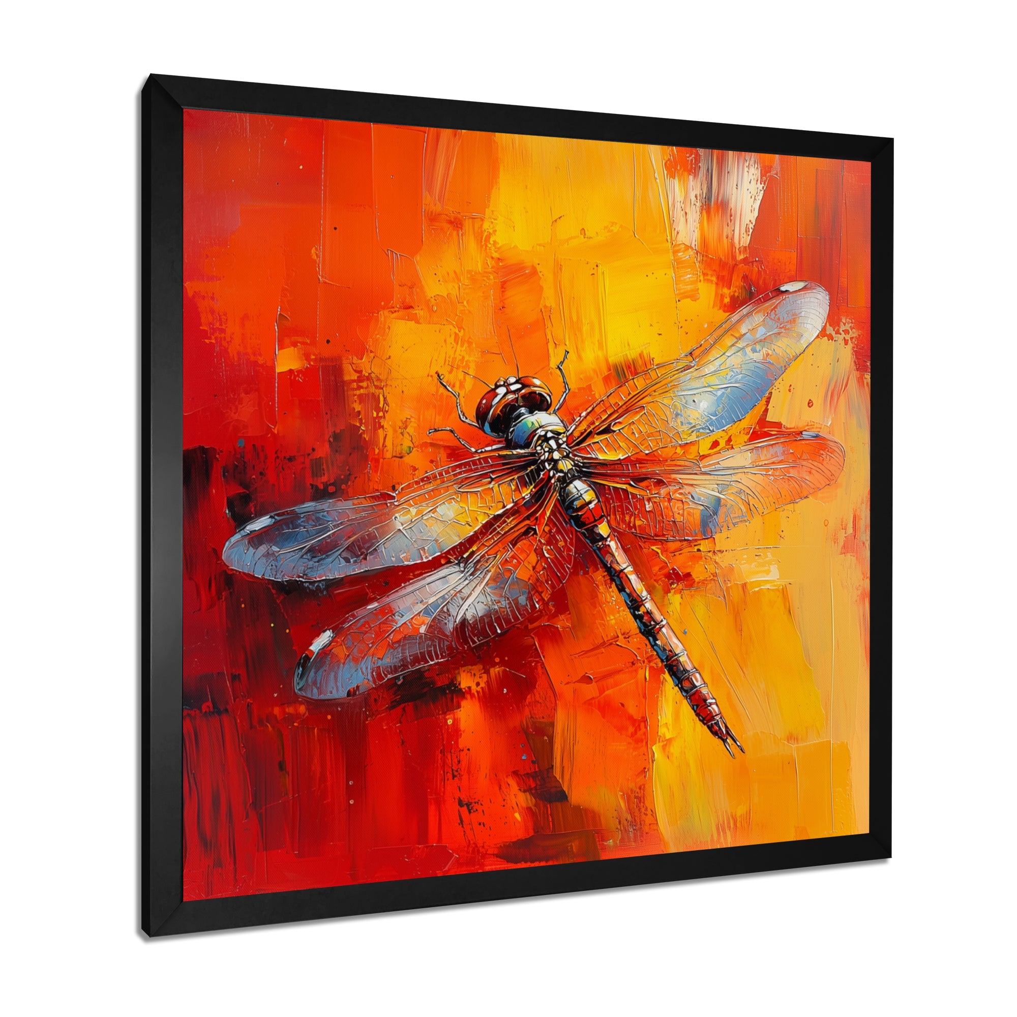 Orange Yellow Dragonfly's Breath - Dragonfly Wall Art Prints