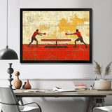 Red And Gold Ping Pong Competition - Sport Pingpong Canvas Wall Art