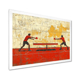 Red And Gold Ping Pong Competition - Sport Pingpong Canvas Wall Art