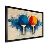 Blue Paddle Frenzy - Sport Pingpong Canvas Wall Art