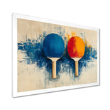 Blue Paddle Frenzy - Sport Pingpong Canvas Wall Art