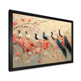 Pink And Blue Classic Peacocks Reunion - Peacock Wall Decor