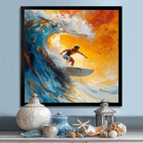 Blue Surfing Competition I - Surfing Canvas Wall Art
