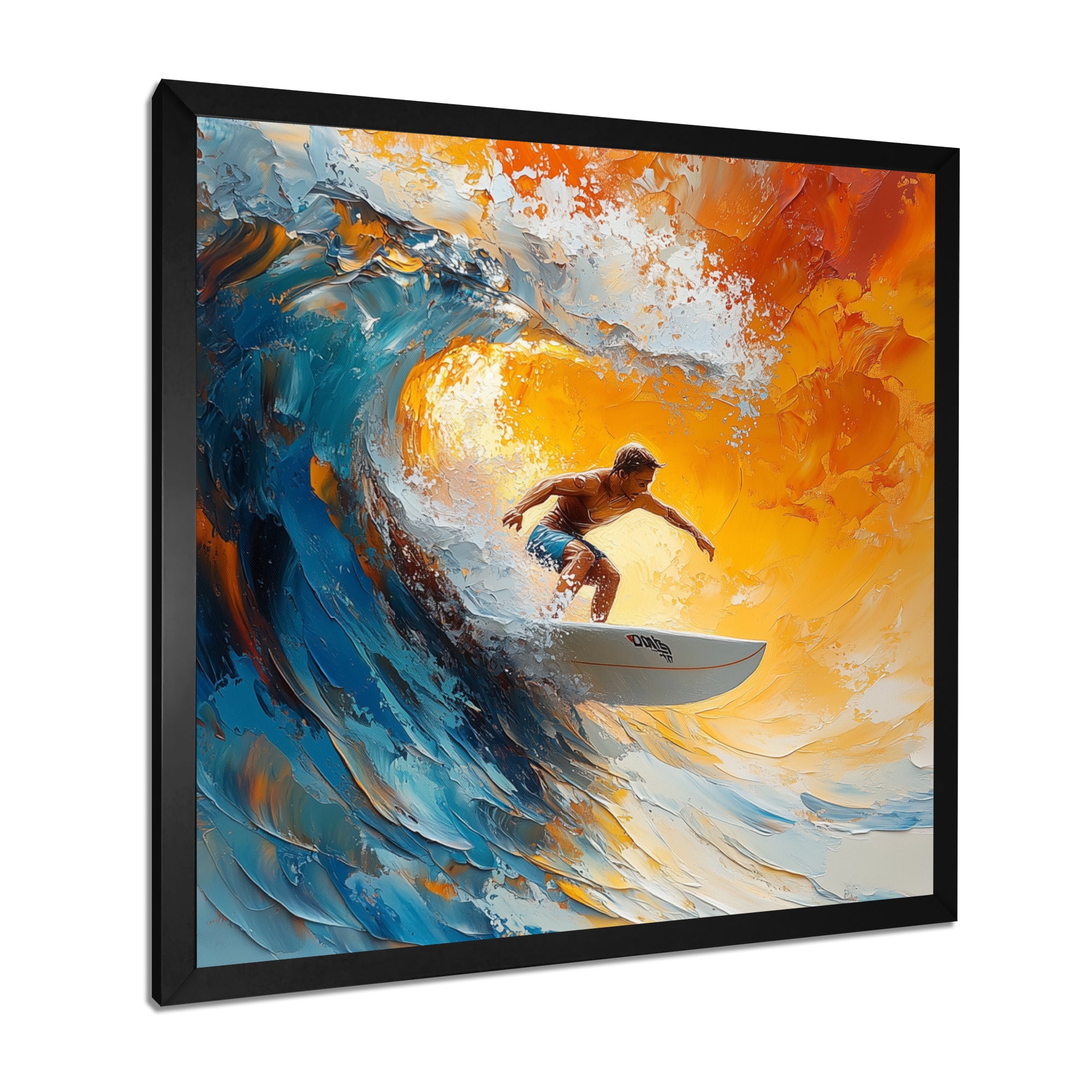 Blue Surfing Competition I - Surfing Canvas Wall Art