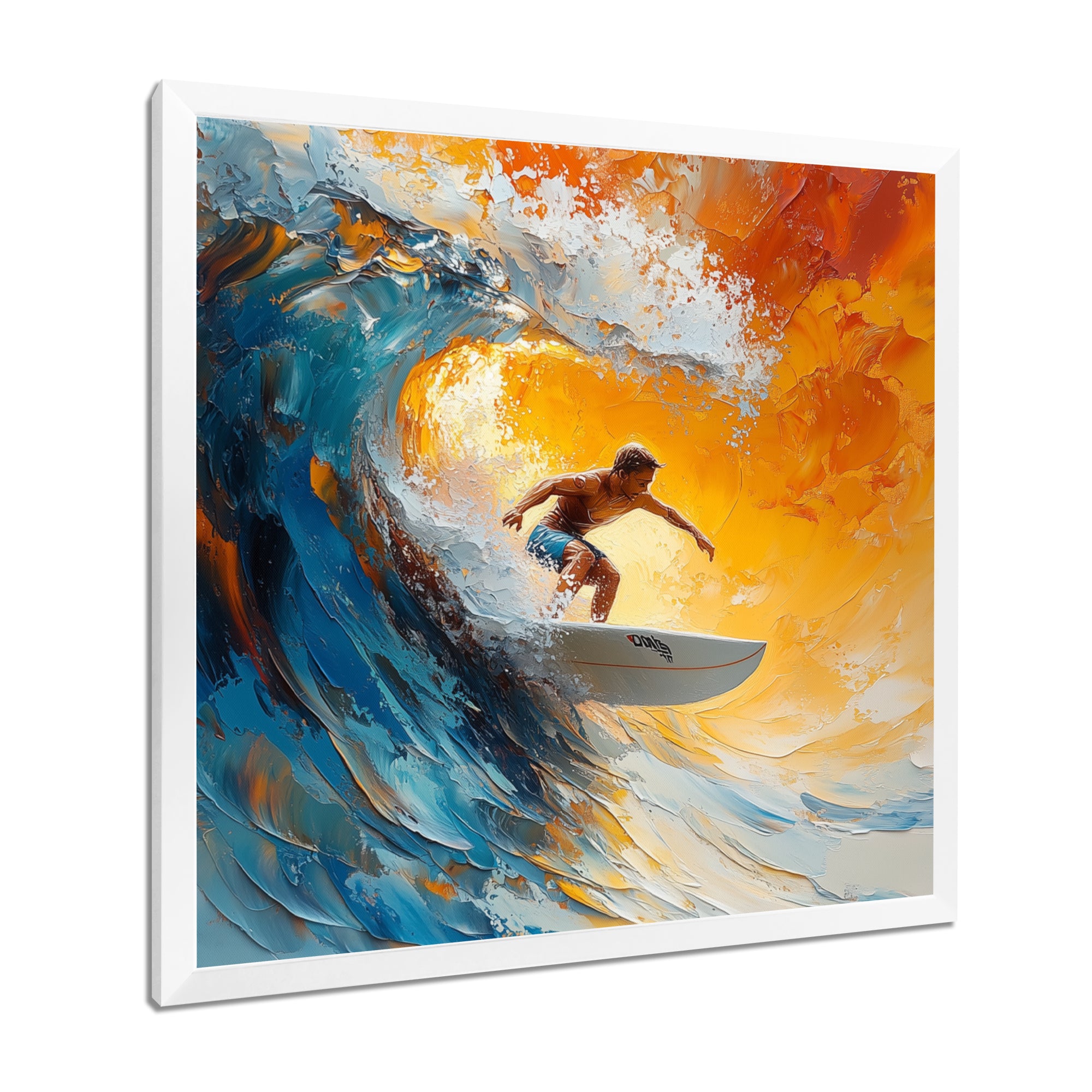 Blue Surfing Competition I - Surfing Canvas Wall Art