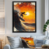 Yellow Surfing Competition - Surfing Canvas Wall Art