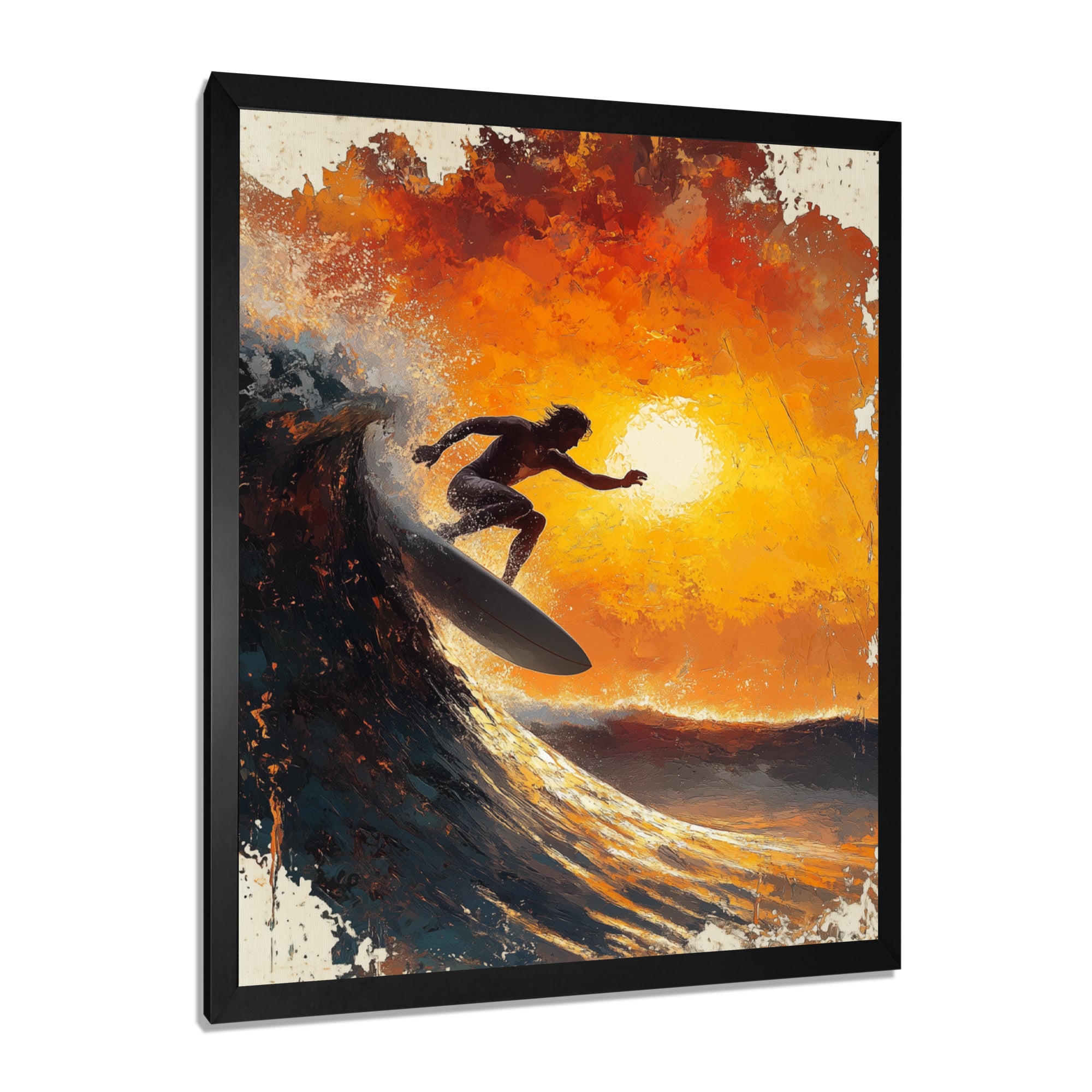 Yellow Surfing Competition - Surfing Canvas Wall Art