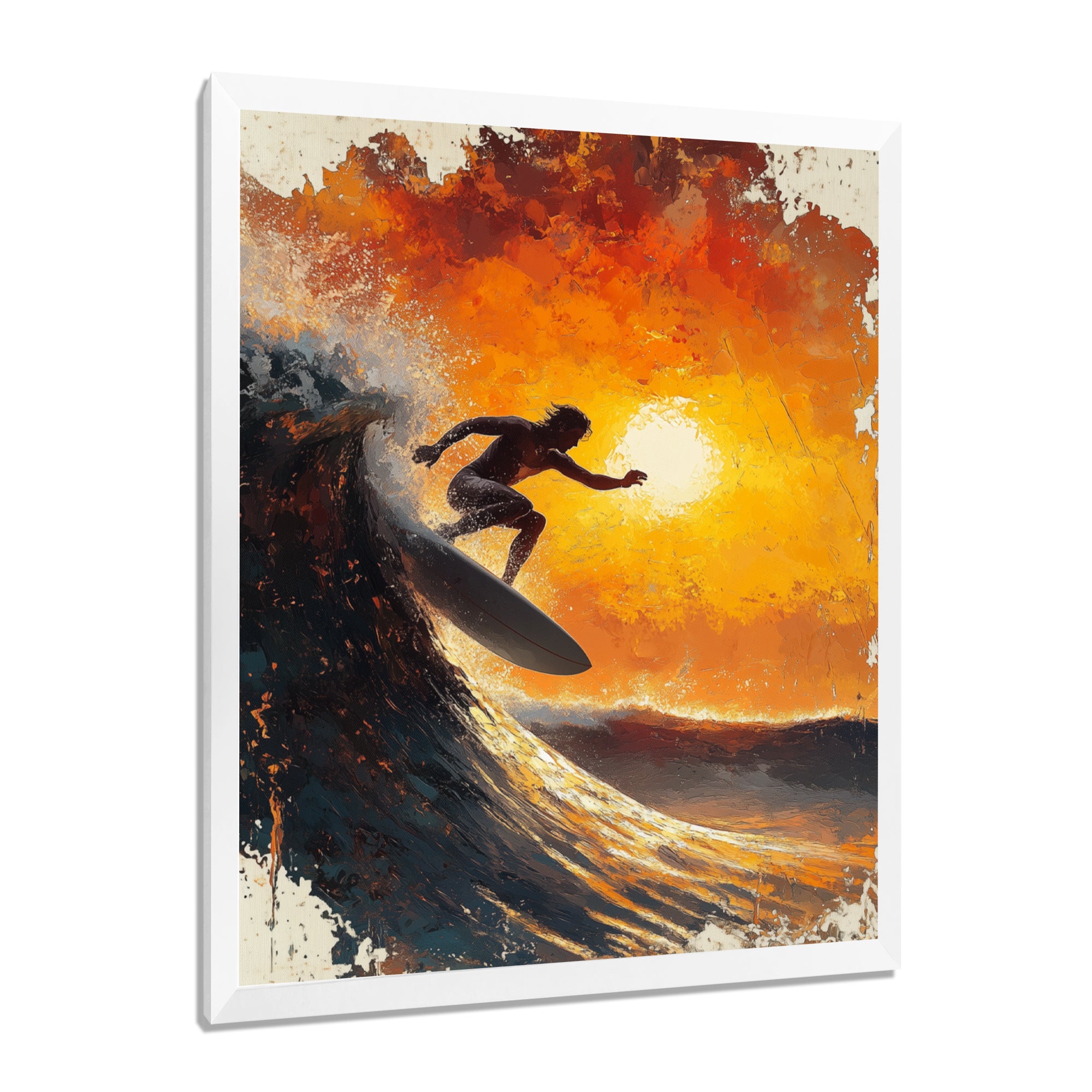 Yellow Surfing Competition - Surfing Canvas Wall Art
