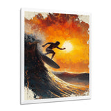 Yellow Surfing Competition - Surfing Canvas Wall Art