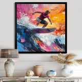 Pink Surfing Competition I - Surfing Canvas Wall Art