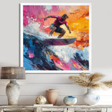 Pink Surfing Competition I - Surfing Canvas Wall Art