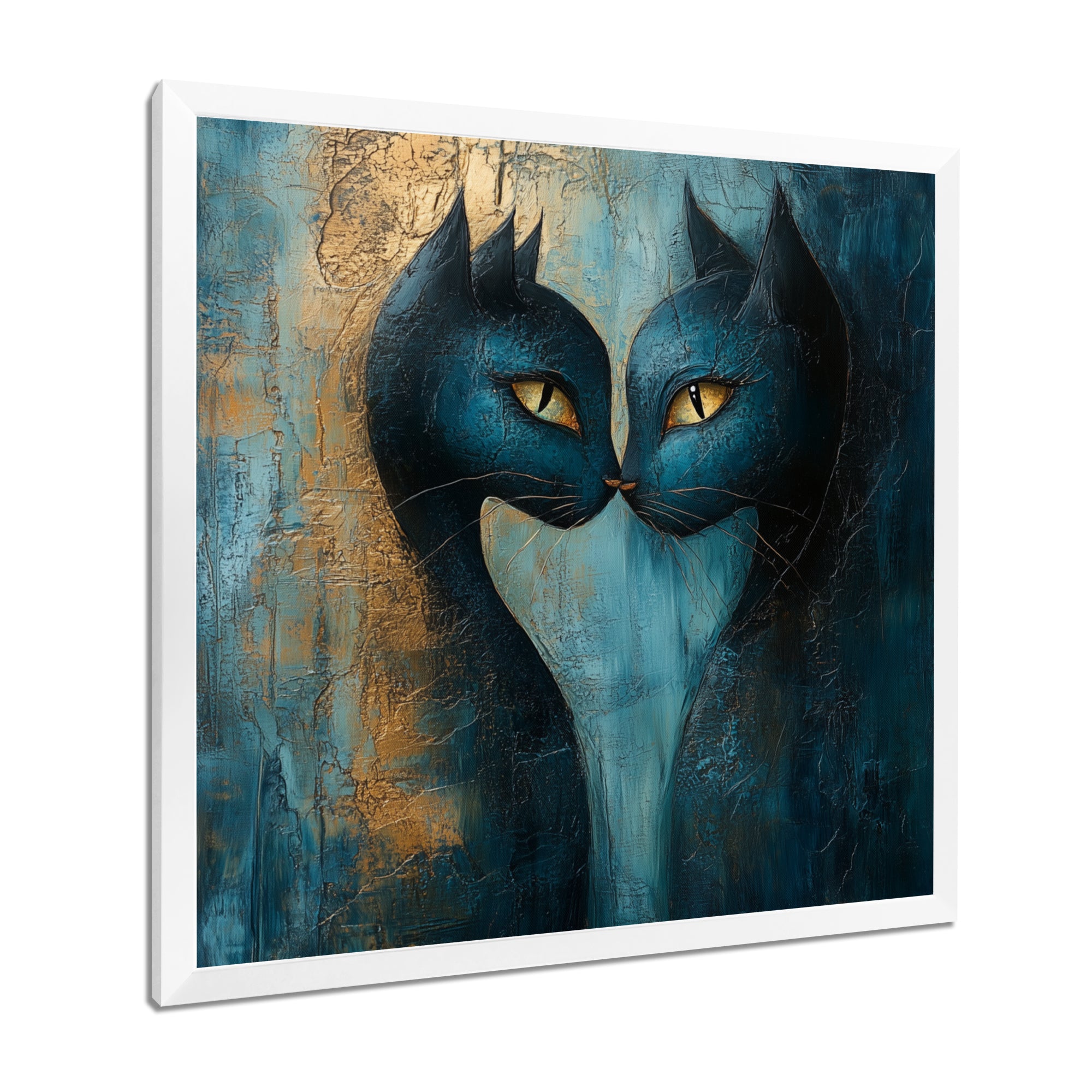 Viking Blue Freyja's Cats - Cat Framed Canvas Art