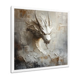 Mythology White Dragons Head - Dragons Living Room Wall Art