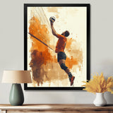 Orange Serving Strong - Volleyball Canvas Wall Art