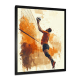 Orange Serving Strong - Volleyball Canvas Wall Art