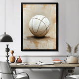 White Volleyball Ballon Minimalism Vibes - Volleyball Canvas Wall Art