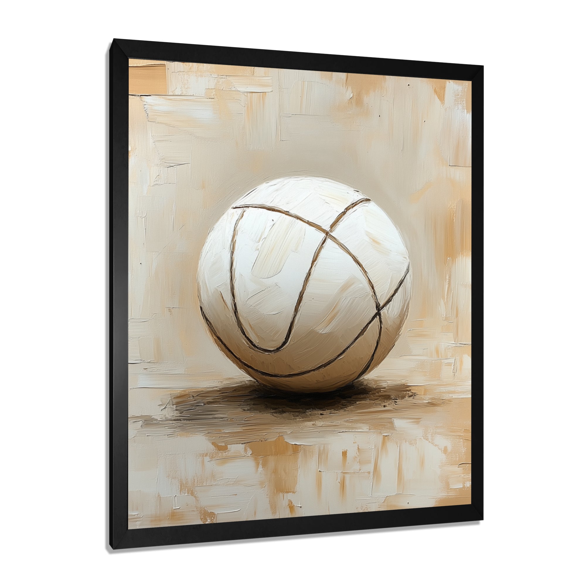 White Volleyball Ballon Minimalism Vibes - Volleyball Canvas Wall Art